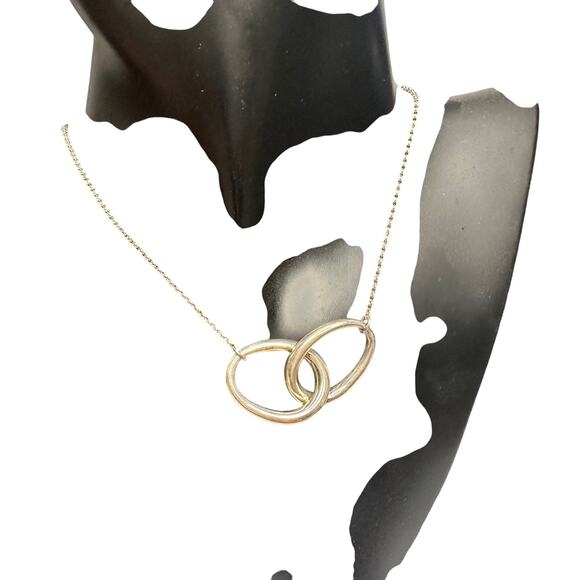 Tiffany and Co Elsa Peretti Large Double Loop Pendant Necklace 14" - Picture 13 of 15